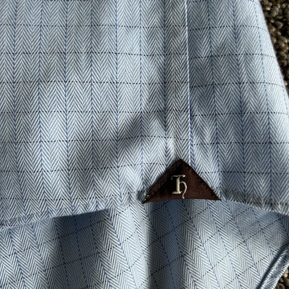 Hudson Room Men's Button Down Dress Shirt Blue with Stripes Size 16.5/33 - Picture 5 of 5
